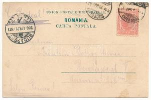 1906 Bucharest, Bukarest, Bucuresti, Bucuresci; Liceul Lazar / school, street, horse-drawn tram (fl)