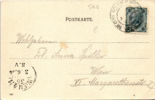 Hranice na Morave, Mährisch Weisskirchen; general view. Art Nouveau, floral, litho frame (EB)