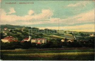 1918 Felsőlövő, Oberschützen; látkép. Kirnbauer Otto kiadása / general view (kopott sarkak / worn corners)