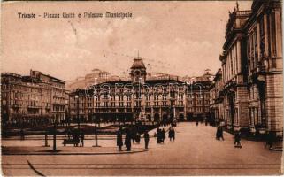 1920 Trieste, Trieszt; Piazza Unita e Palazzo Municipale / square, municipal palace (EK)