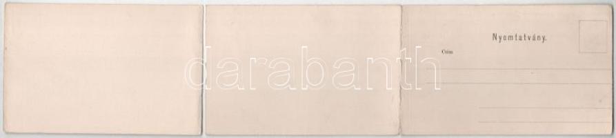 Budapest, Lánchíd, Királyi vár. 3-részes kihajtható panorámalap (szétesett) (b)