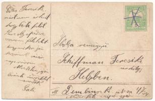 Krampusz megkötözött gyerekekkel / Krampus with tied up children. EAS litho (EB)