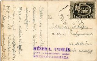 Perbete, Pribeta; iskola, utca, református és római katolikus templom, Guban Gyula üzlete / school, ...