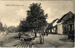 1932 Kistapolcsány, Topolcianky; Hlavná ulica / Fő utca, üzlet / main street, shop