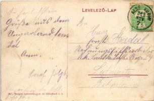 1912 Zsolna, Sillein, Zilina; vasútállomás, lovas szekér. Magyar automata-gyár és kölcsönző rt. kiad...