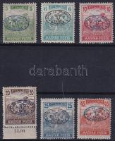 Debrecen I. 1919 6 db bélyeg. Signed: Bodor (10f, 25f, 45f falcos / hinged)