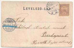 1900 Pozsony, Pressburg, Bratislava; Mária Terézia emlékszobor. Szecessziós fémes fóliás hatású képe...