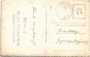 1943 Érsekújvár, Nové Zámky; Magyar Nemzeti Bank fiókintézete / Hungarian National Bank. photo + &qu...