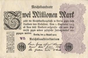 Német Birodalom / Weimari Köztársaság 1923. 2.000.000M (3x) T:I,I-