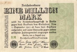 Német Birodalom / Weimari Köztársaság 1923. 1.000.000M (2x) két klf vízjellel T:I,I-