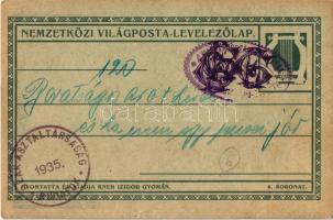 Nemzetközi Világposta-Levelezőlap. Nyomtatta és Kiadja Kner Izidor Gyomán. 8. sorozat / Hungarian ar...