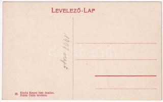 1908 Arad, Boros Béni tér, autóbusz üzlet reklámokkal, Gazdasági Gépraktár. Kerpel Izsó kiadása. Ruh...