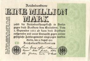 Német Birodalom / Weimari Köztársaság 1923. 1.000.000M (2x) két klf vízjellel T:I,I-