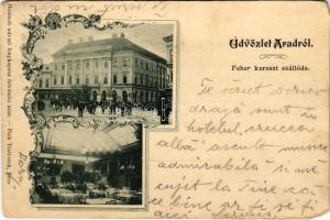 1899 (Vorläufer) Arad, Fehér Kereszt szálloda, belső. Honisch udvari fényképész felvételei után. Pick Testvérek / hotel, interior. Art Nouveau, floral (EM)