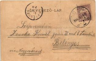 1900 Arad, Román templom, Thököly téri részlet, piac, Ifj. Löwy Ármin, Hoffmann József, Raschka Ádám...