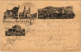 1894 (Vorläufer) Gernrode, Haus Hagenthal, Kirche, Stufenberg. Art Nouveau, floral (EK)