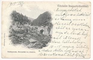 1915 Székpatak, Secu (Maroshévíz, Toplita); Borszéki út részlete / road to Borsec (EB)