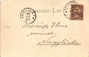 1901 Vágsziklás, Szkalka, Szkalka-Benedek, Skalka nad Váhom; Apátsági rom a Vág völgyében. Gansel Li...