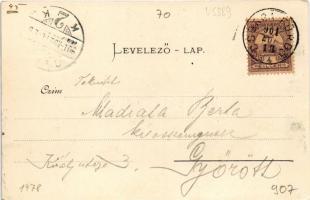 1901 Tátra, Magas-Tátra, Vysoké Tatry; Poprádi tó, csónak kirándulás. A. von Palocsay / Poppersee / ...