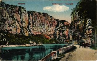 Orsova, Kazán-szoros. Vasúti levelezőlapárusítás 19. sz. 1918. / Kasanpaß / Cazane / gorge (EK)