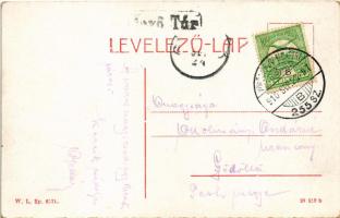 1910 Mezőtúr, a város látképe, katona kürttel. W.L. Bp. 6371. (EK)