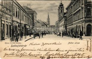 1905 Székesfehérvár, Nádor utca, üzletek. Melczer Nővérek kiadása (EB)
