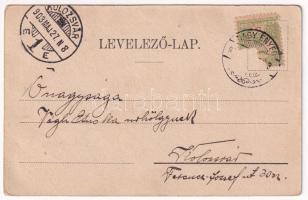 1903 Nagyenyed, Aiud; Fő tér, templom, üzlet. Winkler János kiadása / main square, church, shop (EB)