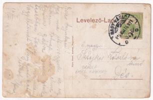 1915 Nagyvárad, Oradea; Emke kávéház, terasz vendégekkel és pincérekkel, Adriai biztosító társulat. ...