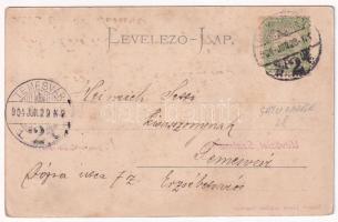 1904 Szatmárnémeti, Szatmár, Satu Mare; Deák tér nyugati része, üzletek. Reizer János kiadása / squa...