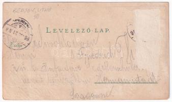 1898 (Vorläufer) Brassó, Kronstadt, Brasov; Szecessziós képeslap térképpel és címerrel. W. Hiemisch ...