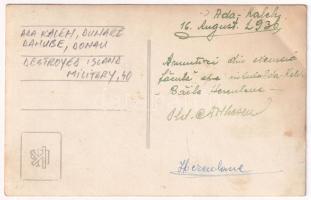 1936 Ada Kaleh, román katonák csónakban / Romanian military, soldiers in a boat. photo (EB)