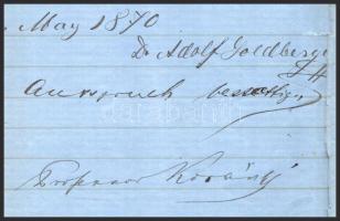 1870 Korányi Frigyes (1827-1913) belgyógyász-professzor és Goldberger Adolf.(1805-1887) orvosprofess...