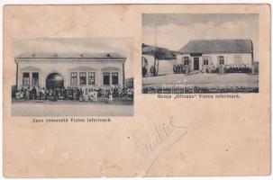 1913 Alsóvist, Vistea; Banca Olteana Vistea inferioara, Casa comunala / Olteana bank, községháza / town hall, bank (fa)