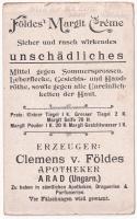 Arad, Clemens v. Földes Apotheker Földes' Margit Creme / Földes-féle gyógyszertár Margit Creme ...