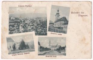 1925 Resinár, Rasinari (Nagyszeben, Sibiu); látkép, Régi ortodox templom, Andrei Saguna metropolita mauzóleuma, Új ortodox templom / Biserica veche, Cripta Metrop. Saguna, Biserica noua / general view, old and new Orthodox churches, mausoleum and crypt of Andrei Saguna Orthodox Metropolitan bishop (EM)