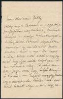 1899 Szirmay Albert (1880-1937) zeneszerző autográf levele &quot;Mon cher ami Détshy&quot; megszólítással humoros hangnemben, frissen írt darabjáról ír. Kettő beírt oldal