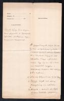 1874 Budenz József (1836-1892) nyelvtudós autográf írással megírt aktája Ihnátkó György tanár, az összehasonlító nyelvészeti tanszékre való kinevezésnek ügyében. Négy beírt oldal.