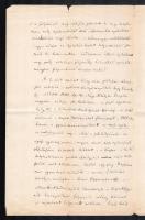 1874 Budenz József (1836-1892) nyelvtudós autográf írással megírt aktája Ihnátkó György tanár, az ös...