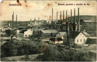 Vajdahunyad, Hunedoara; vasgyár, vár. Josif Wachter kiadása / Vederea generala a Uzinelor de fier / ironworks, iron factory, castle (EM)