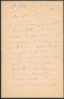 Auer Lipót, Leopold von Auer (1845-1930) hegedűművész, zenepedagógus, karmester és zeneszerző. A világ zenei életének meghatározó alakja autográf, francia nyelvű levele három beírt oldalon Mon cher ami megszólítással / Autograph letter of Leopold von Auer conuctor, composer, violinist in French on 3 pages