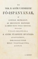 Czech János: Győr vármegye fő-ispányairól értekezik - - , szab. 's kir. Győr városa' tanát...