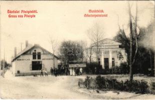 1910 Pöstyén, Piestany; Munkáslak, Pensionat vendéglő / Arbeiterpensionat / villa, hotel, restaurant (EK)