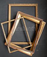 4db régi különböző méretű képkeret, eltérő állapotban (a legnagyobb mérete 37 x 27cm)