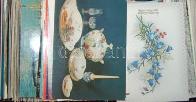 650db külföldi és magyar modern képeslap gyűjtemény cipősdobozban