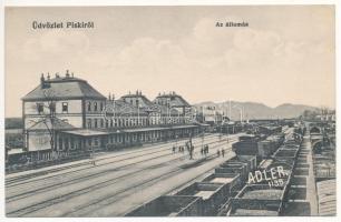 Piski, Simeria; vasútállomás, vonatok. Adler fényirda 1135. / railway station, trains