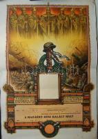 cca 1945 A Hazáért hősi halált haltak tiszteletére készített, kitöltetlen nagy alakú emlék plakát, enyhe sérüléssel a sarkán (60 x 40cm)