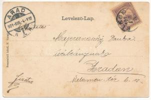 1901 Félixfürdő, Baile Felix; Hő forrás. Szecessziós litho keret, Sonnenfeld Adolf kiadása / water s...