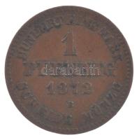 Német Államok / Mecklenburg-Schwerin 1872B 1pf Cu II. Frigyes Ferenc T:XF patina German States / Mecklenburg-Schwerin 1872B 1 Pfennig Cu Friedrich Franz II C:XF patina