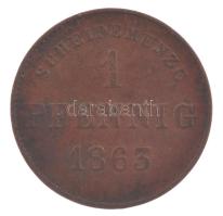 Német Államok / Szászország-Meiningen 1863. 1pf Cu II. Bernhard T:VF German States / Saxe-Meiningen 1863. 1 Pfennig Cu Bernhard II C:VF