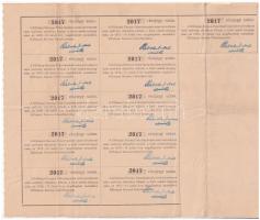 Budapest-Kőbánya 1906. " A Kőbányai Korona-Takarékpénztár" részjegye 50K-ról szárazpecsétt...